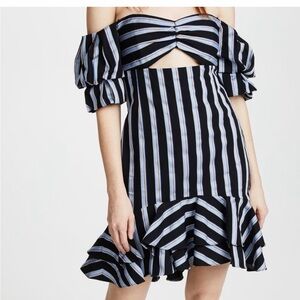 Wayf Black and White Striped Mini Dress